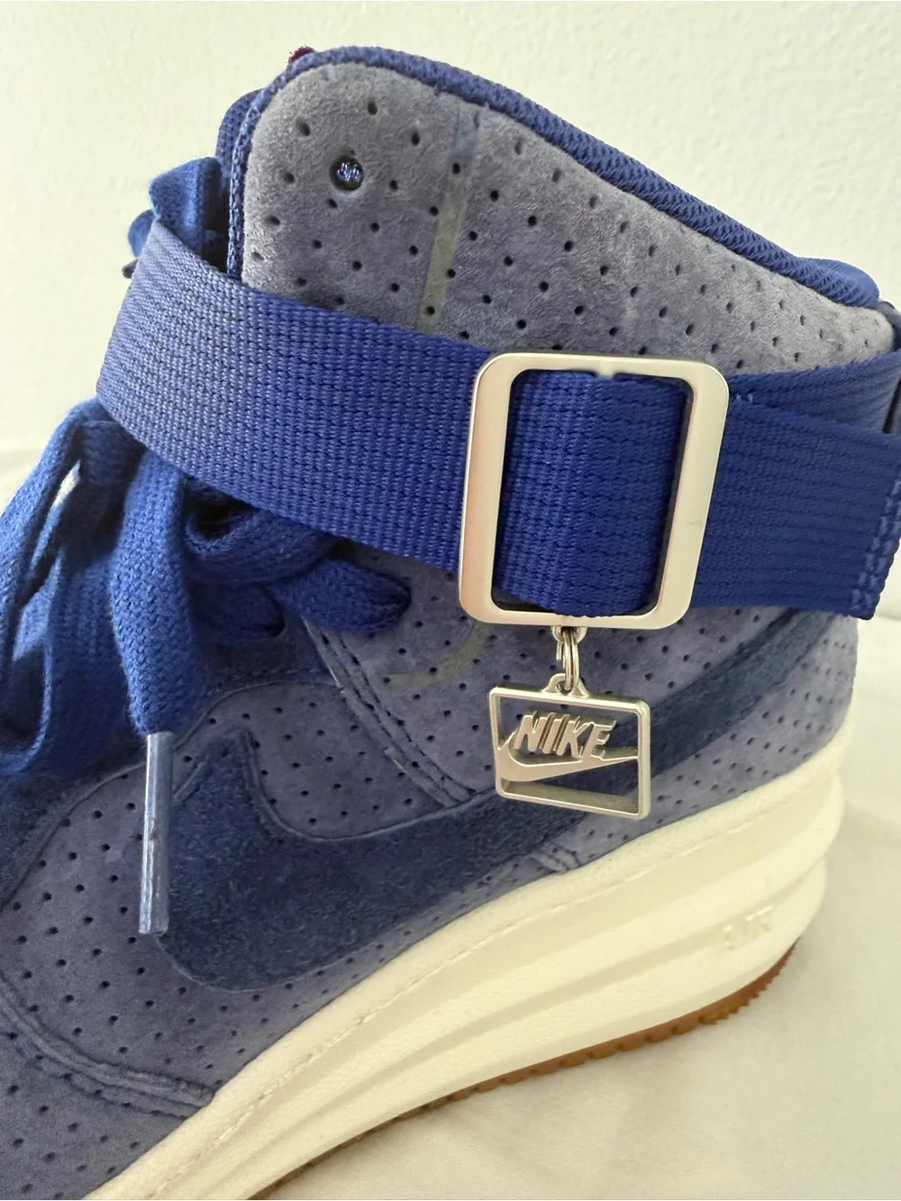 Nike Air Navy Suede High-Top Sneakers‎ with White Midsole